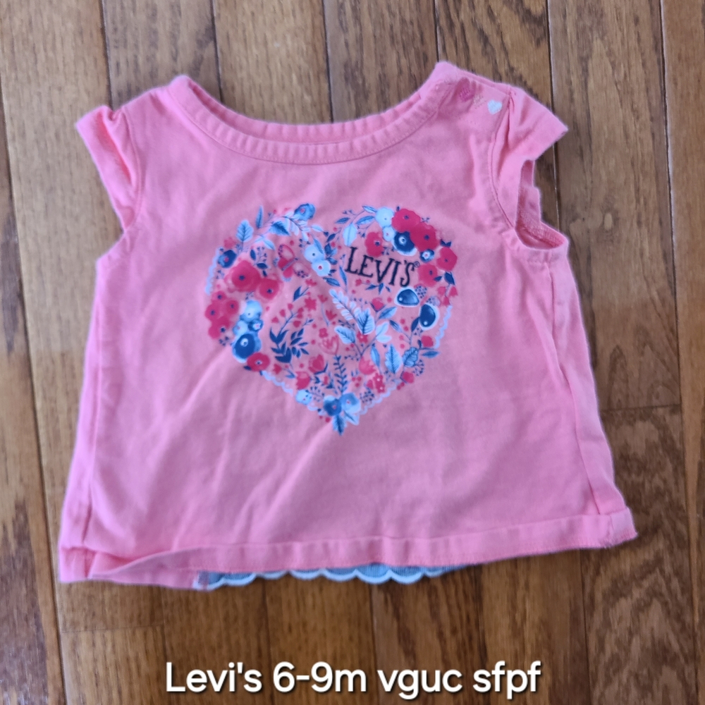 Levi's Pink Short Sleeve Tee with Floral Accents